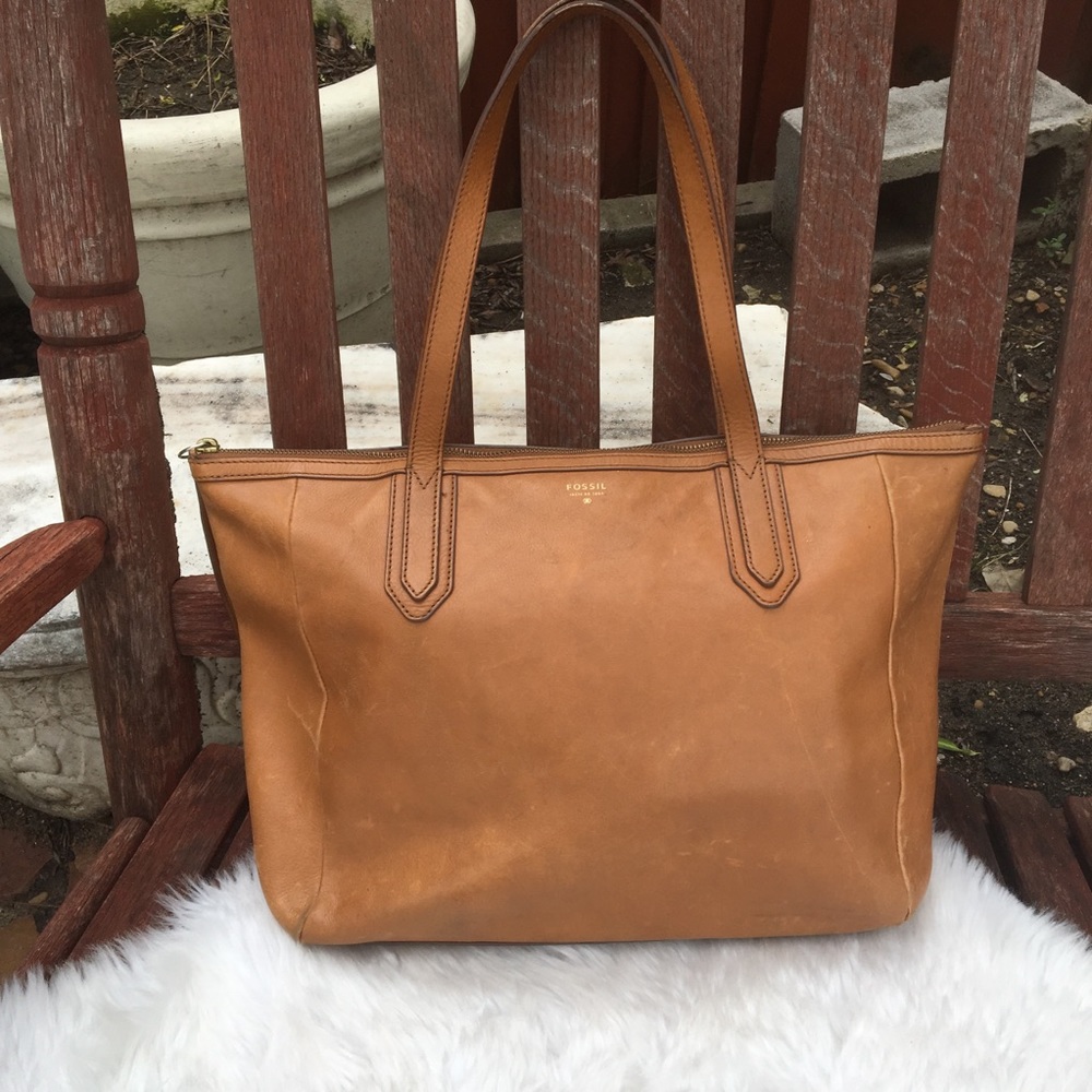 Fossil Sydney camel tote bag